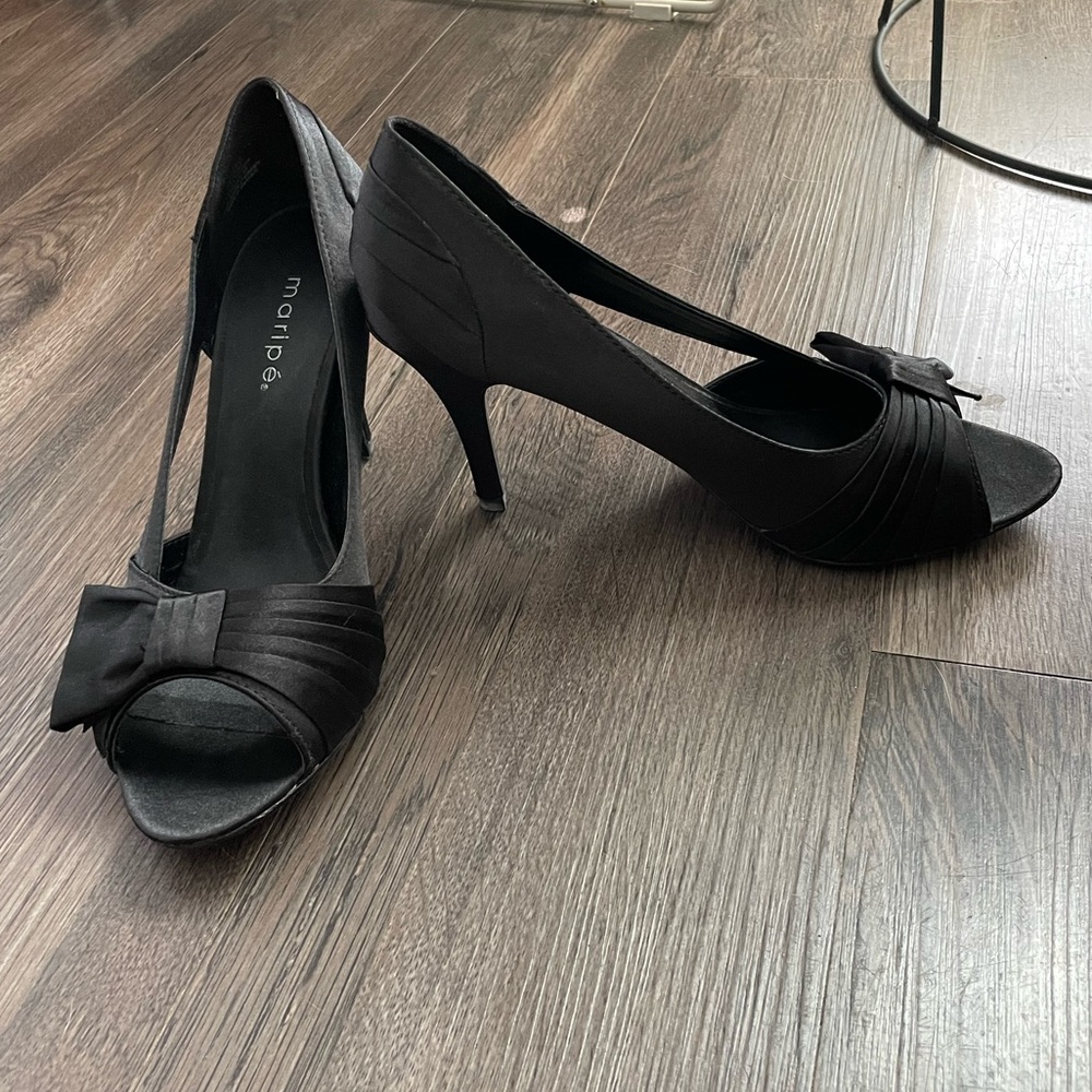 Black Open Toe Heels